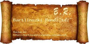 Bartlinszki Renátó névjegykártya